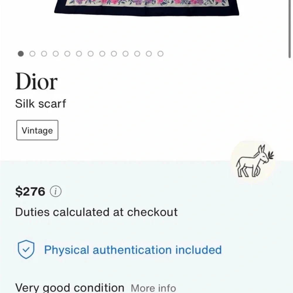 DIOR Vintage Floral Silk Scarf.  white silk with a floral print